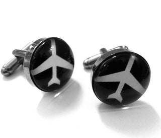 Aeroplane Silhouette Cufflinks-Signature Aviation Jewellery-Downunder Pilot Shop