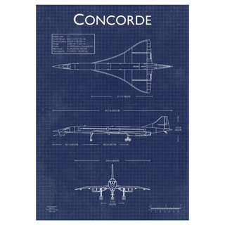 Concorde Blueprint Canvas Print Posters by ABC | Downunder Pilot Shop