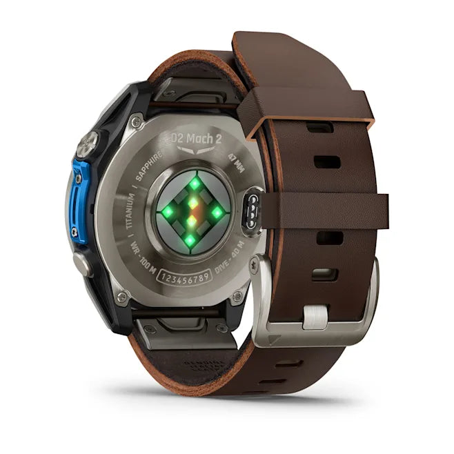 Garmin D2 Mach 2 – 47mm Aviator Smartwatch - Titanium with Leather Band