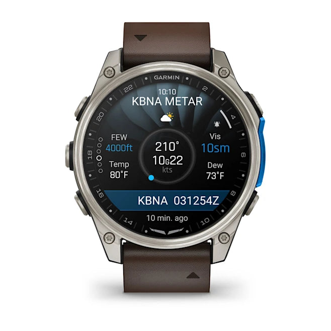 Garmin D2 Mach 2 – 47mm Aviator Smartwatch - Titanium with Leather Band