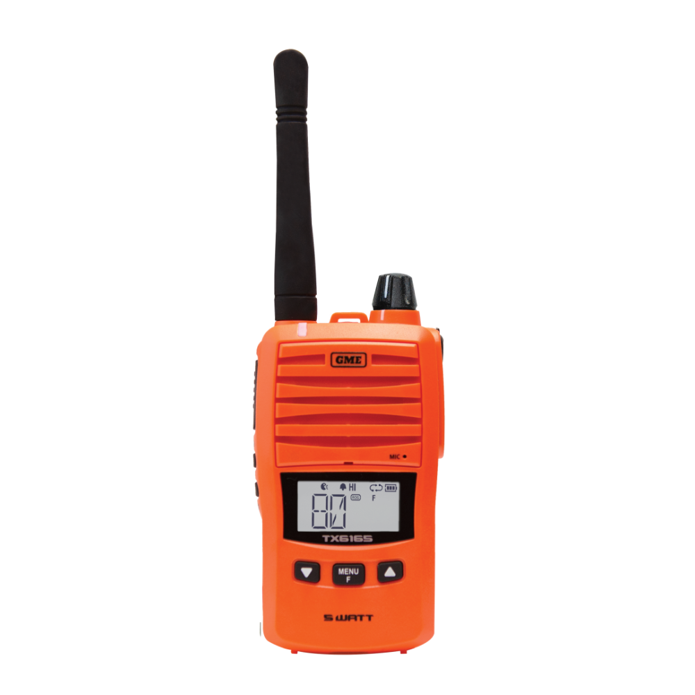 GME TX6165 5 Watt IP67 UHF CB Handheld Radio Single unit - Blaze Orange