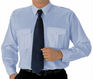 Mens Long Sleeve Pilot Dress Shirt Blue-Corinthian-Downunder Pilot Shop