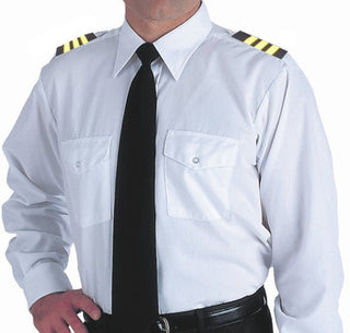 Mens Long Sleeve Pilot Dress Shirt White-Corinthian-Downunder Pilot Shop