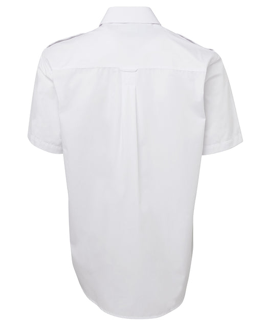 Camisa De Vestir De Piloto De Manga Corta Blanca Para Hombre