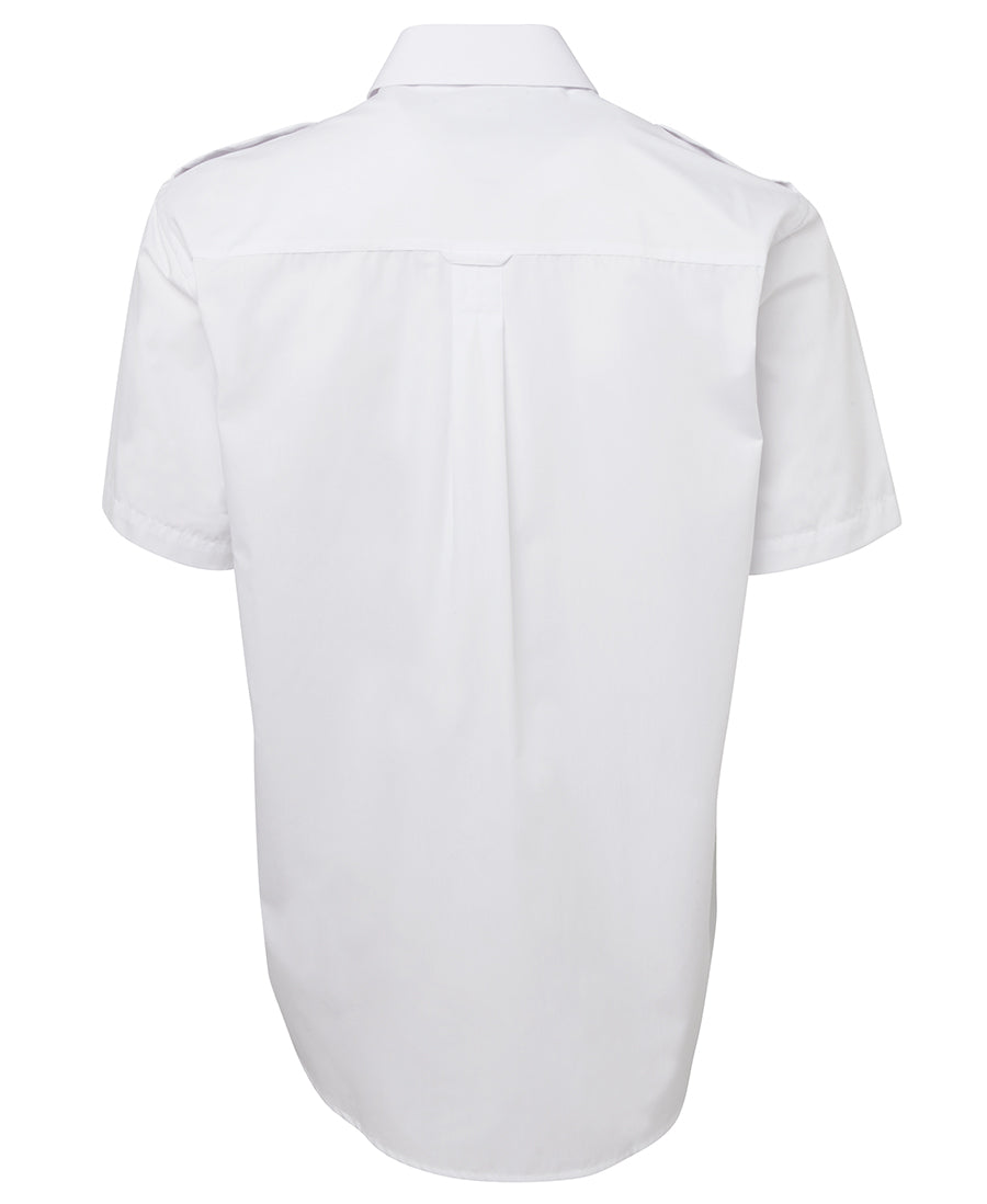 Camisa De Vestir De Piloto De Manga Corta Blanca Para Hombre