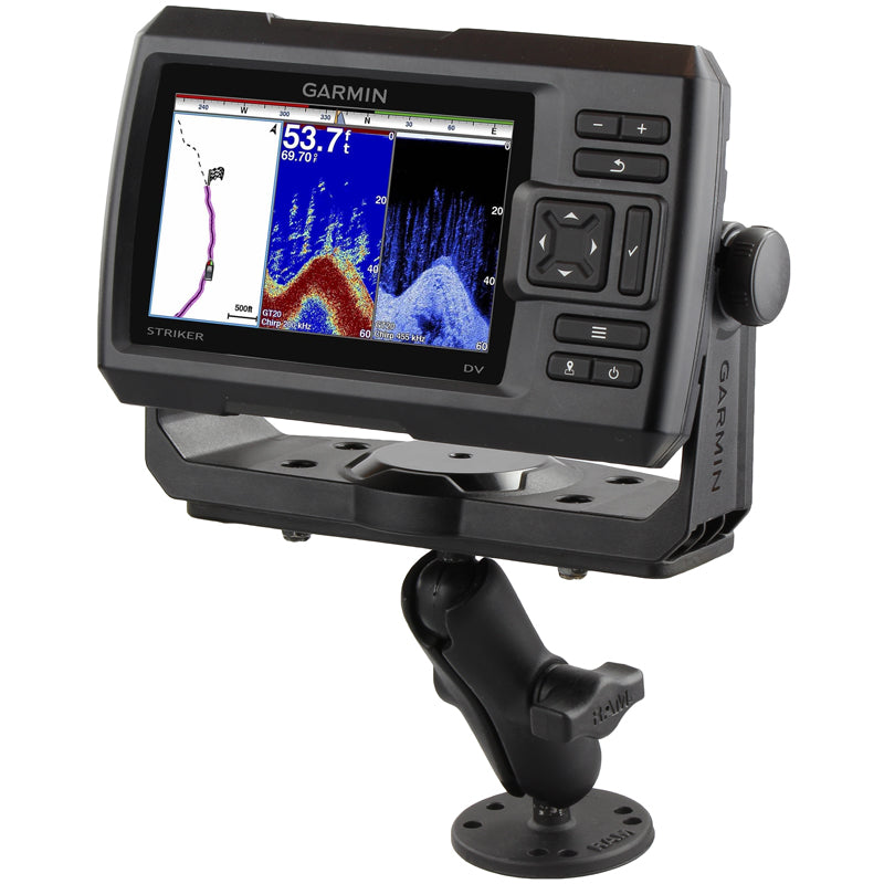 RAM Double Socket Arm and 6.25" x 2" Rectangle Base and Round Base With 1" Ball Marine Mounts by RAM Mount | Downunder Pilot Shop
