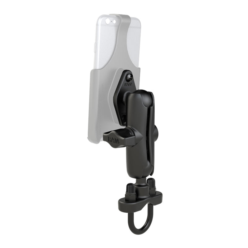 RAM Double Socket Arm and Diamond Ball Base with 1" Ball and Handlebar U-Bolt Base for Rails from 0.5" to 1.25" Motorcycle Mounts by RAM Mount | Downunder Pilot Shop