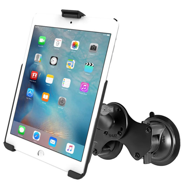 RAM EZ-Roll'r Holder for iPad Mini 4 & 5 with Mounting Options With Dual Pivot Suction Cups Mounts by RAM Mount | Downunder Pilot Shop