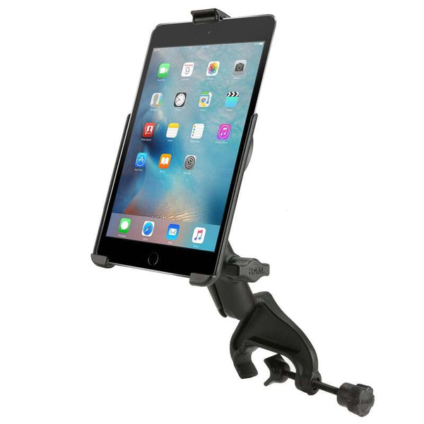 RAM EZ-Roll'r Holder for iPad Mini 4 & 5 with Mounting Options With Yoke Clamp Mounts by RAM Mount | Downunder Pilot Shop