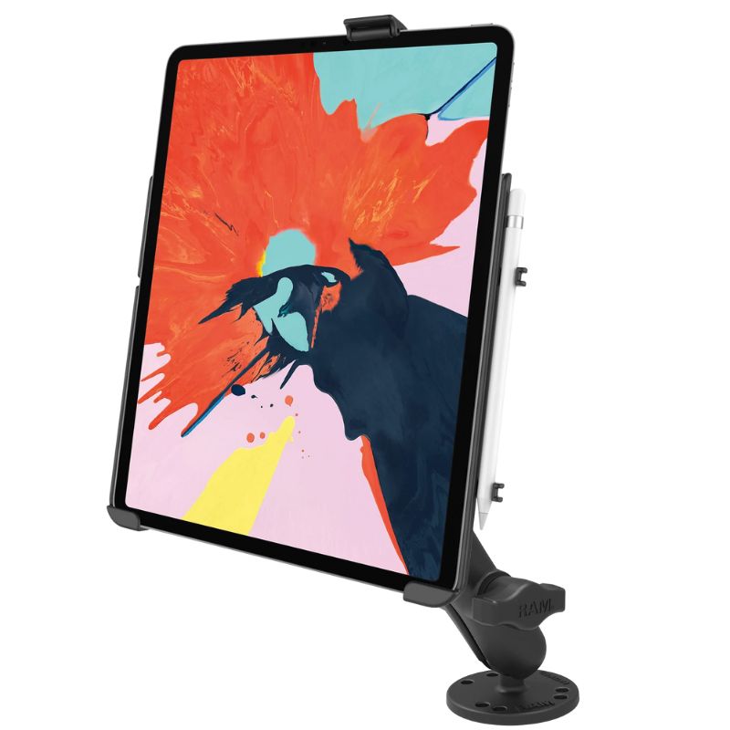 RAM EZ-Roll'r Holder for iPad Pro 12.9" (3rd & 4th Gen) with Mounting Options With Screw-Down Base Mounts by RAM Mount | Downunder Pilot Shop