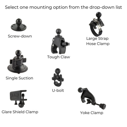 RAM Form-Fit Holder for iPhone 13, 13 Pro, 14, 14 Pro, 15 & 16 With Mounting Options