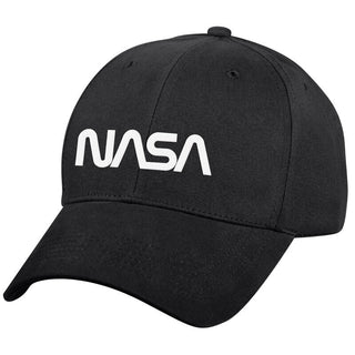Rothco NASA Worm Logo Low Profile Cap - Black Caps by Rothco | Downunder Pilot Shop