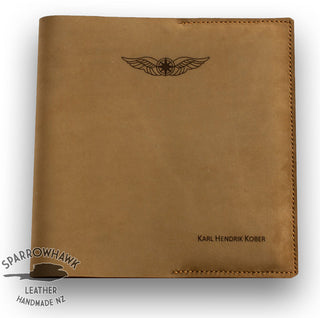 Sparrowhawk Pilot's Logbook Cover - Nubuck Leather - Laser Engraved-Sparrowhawk-Downunder Pilot Shop