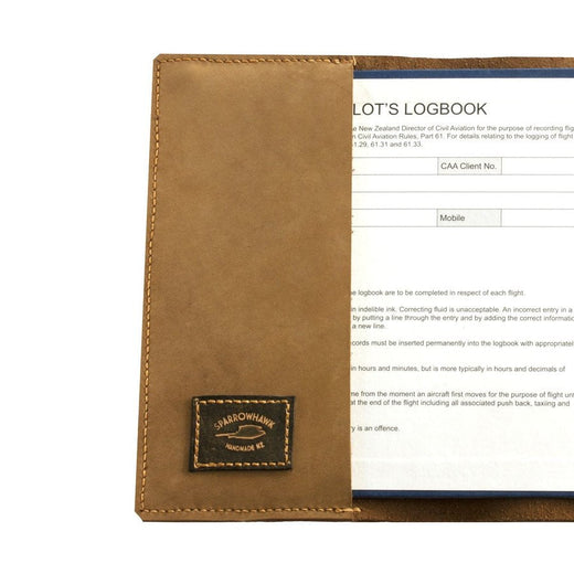 Sparrowhawk Pilot's Logbook Cover - Nubuck Leather - Laser Engraved-Sparrowhawk-Downunder Pilot Shop