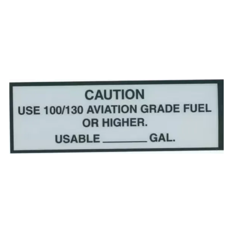100/130 Aviation Fuel Placard