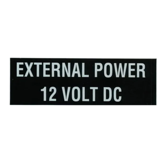 External Power 12 Volt Placard