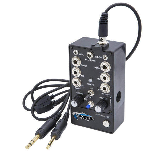Interphone d'aviation portable extensible à 2 places Rugged Air RRP2EX