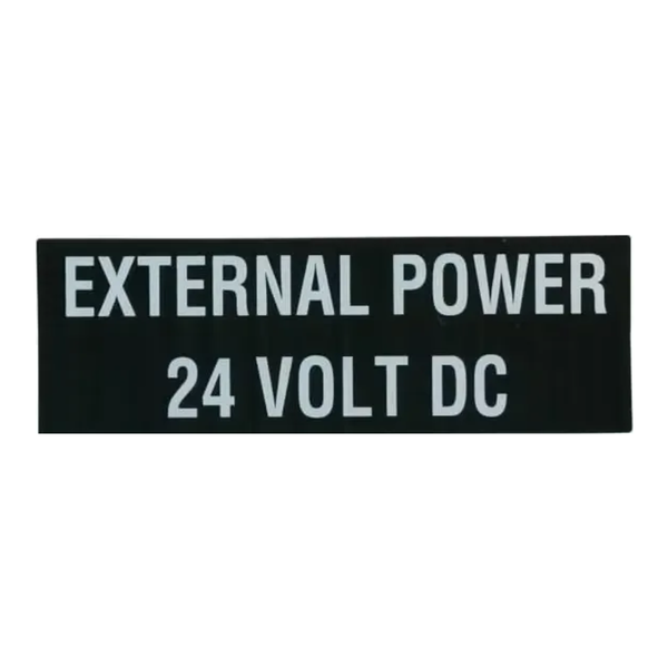 External Power 24 Volt Placard