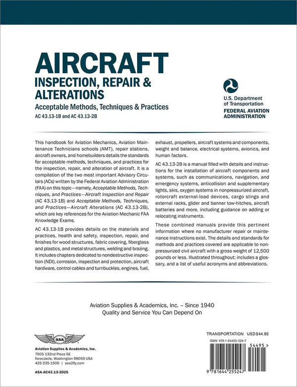 ASA Aircraft Inspection, Repair & Alterations