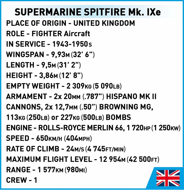 COBI Supermarine Spitfire Mk.IXe