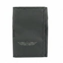 A dark gray fabric pouch or wallet with a debossed winged insignia logo featuring the letters 'ASA' on the front, set against a plain white background.