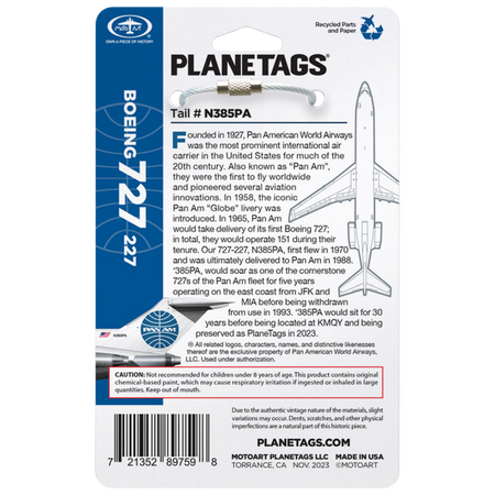 Planetags Pan Am® 727- N385PA