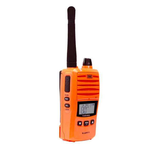 GME TX6165TP 5 Watt IP67 UHF CB Handheld Radio Twin Pack - Blaze Orange