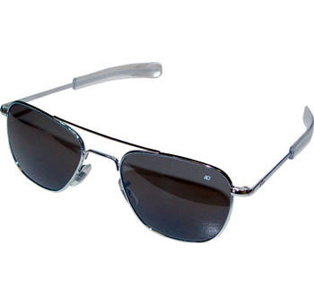 AO Eyewear - Original Pilot - Silver 55mm Sunglasses by AO Eyewear | Downunder Pilot Shop