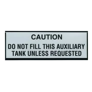 Auxiliary Tank Caution Placard