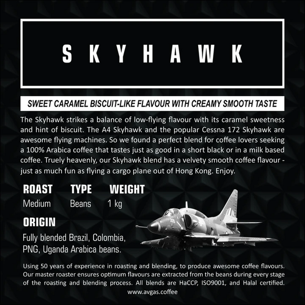 Avgas Skyhawk Coffee - Medium Roast Whole Beans 250g Coffee by AVGAS | Downunder Pilot Shop