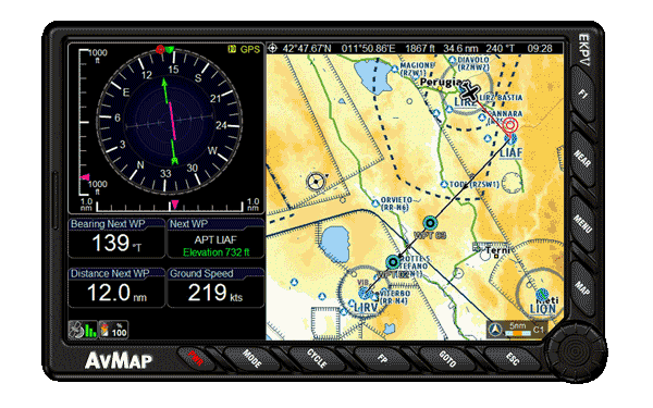 AvMap EKP V - Multi-functional Display with GPS Aviation GPS by AvMap | Downunder Pilot Shop