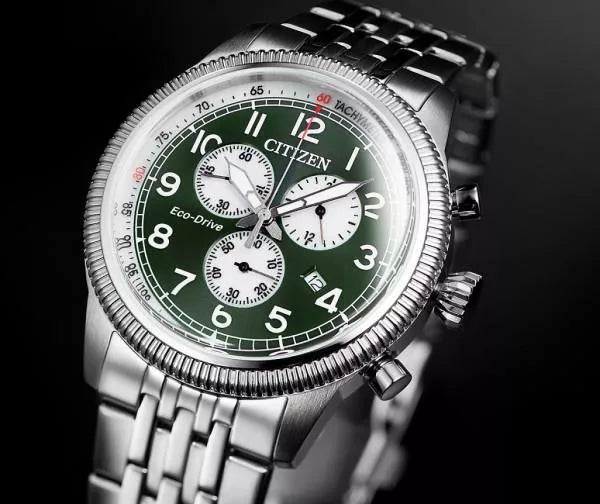 Citizen Aviator Chrono Eco-Drive Green - AT2460-89X Watches by Citizen | Downunder Pilot Shop