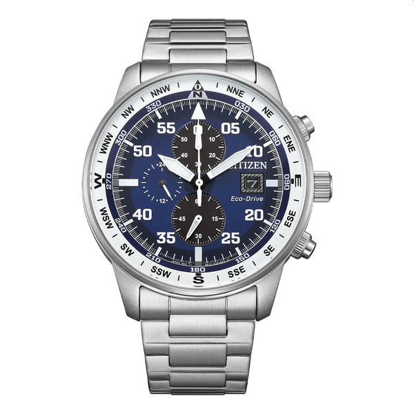 Citizen Eco-Drive Aviator Classic Sport Chronograph Blue - CA0880-58L