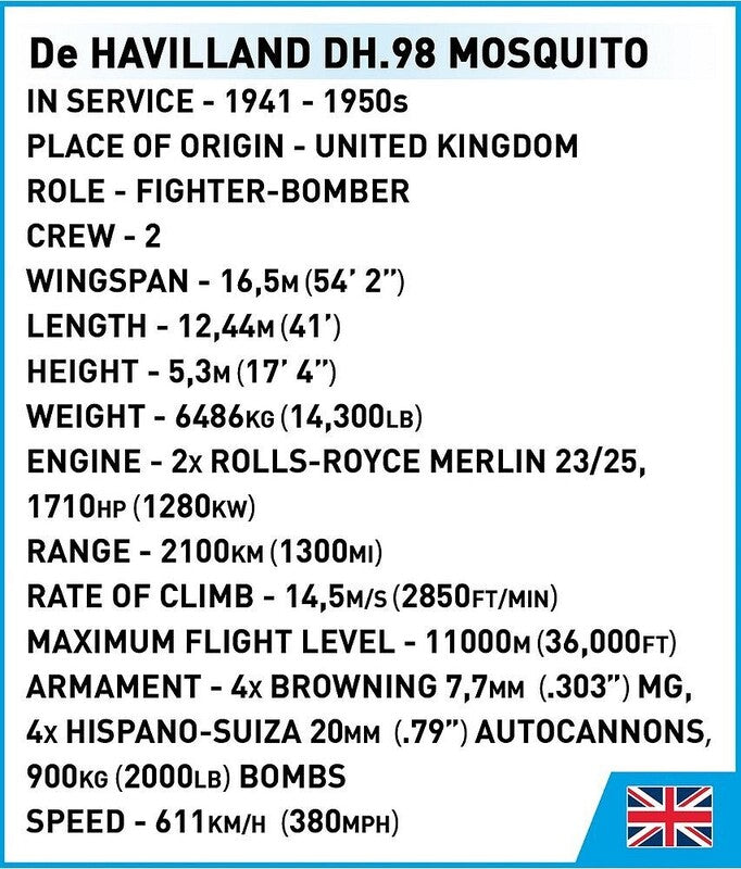 COBI De Havilland DH-98 Mosquito Building Blocks by COBI | Downunder Pilot Shop