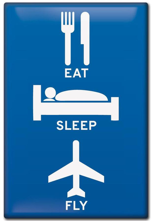 Eat Sleep Fly Fridge Magnet-Luso Aviation-Downunder Pilot Shop