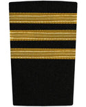 Epaulettes - Gold Bars on Black 3 Bar Epaulettes by Downunder | Downunder Pilot Shop