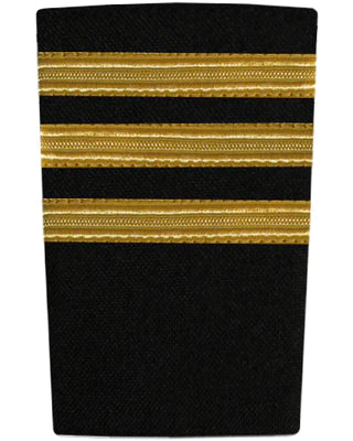 Epaulettes - Gold Bars on Black 3 Bar Epaulettes by Downunder | Downunder Pilot Shop