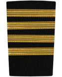 Epaulettes - Gold Bars on Black 4 Bar Epaulettes by Downunder | Downunder Pilot Shop