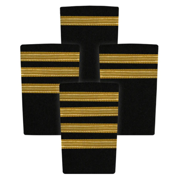 Epaulettes - Gold Bars on Black Epaulettes by Downunder | Downunder Pilot Shop