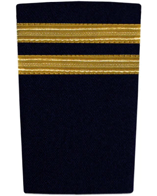 Epaulettes - Gold Bars on Navy 2 Bar Epaulettes by Downunder | Downunder Pilot Shop