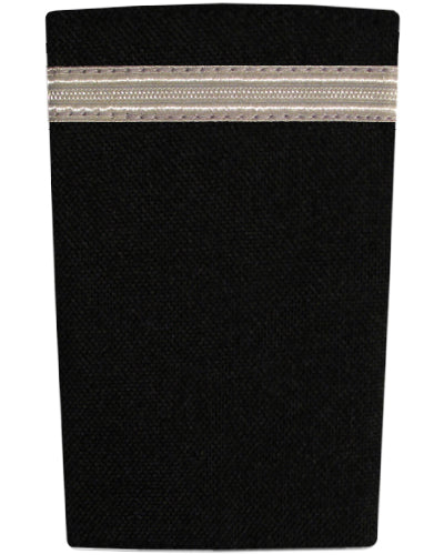 Epaulettes One Bar Silver on Black-Downunder-Downunder Pilot Shop