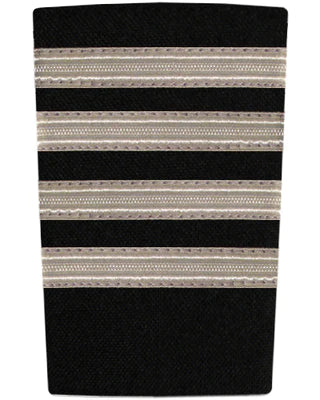 Epaulettes - Silver Bars on Black 4 Bar Epaulettes by Downunder | Downunder Pilot Shop