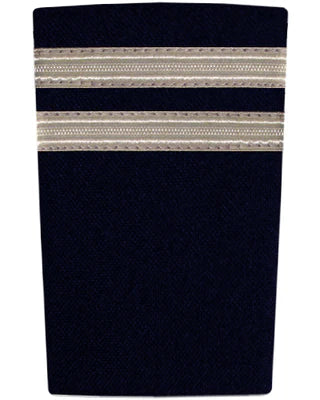 Epaulettes - Silver Bars on Navy 2 Bar Epaulettes by Downunder | Downunder Pilot Shop