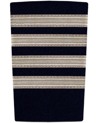 Epaulettes - Silver Bars on Navy 4 Bar Epaulettes by Downunder | Downunder Pilot Shop