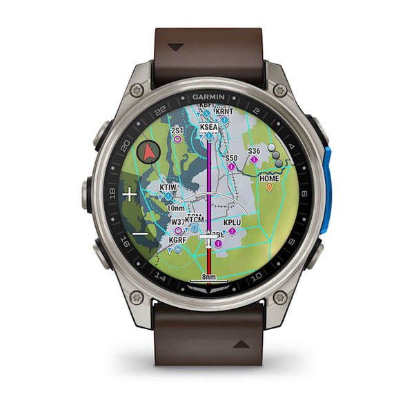 Garmin D2 Mach 2 – 47mm Aviator Smartwatch - Titanium with Leather Band