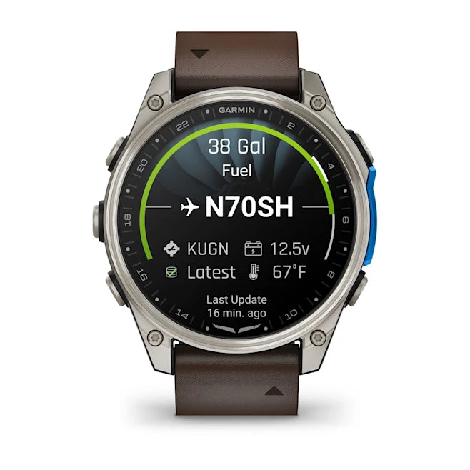 Garmin D2 Mach 2 – 47mm Aviator Smartwatch - Titanium with Leather Band