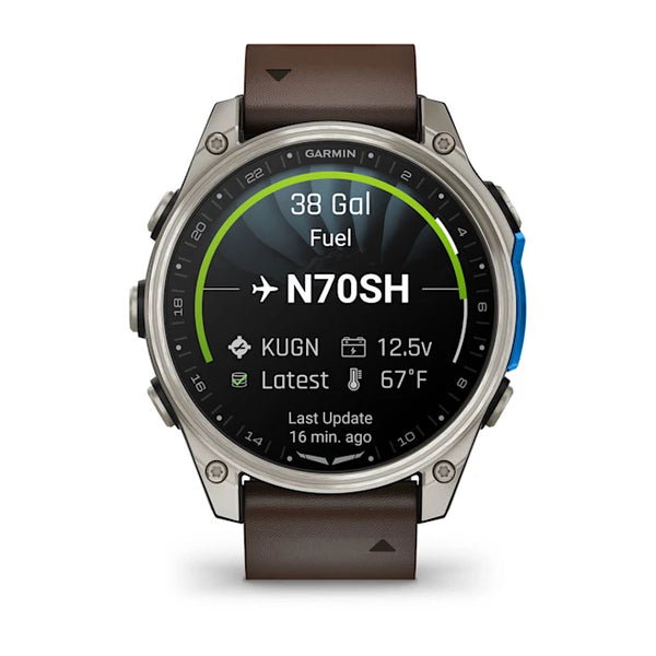 Garmin D2 Mach 2 – 47mm Aviator Smartwatch - Titanium with Leather Band