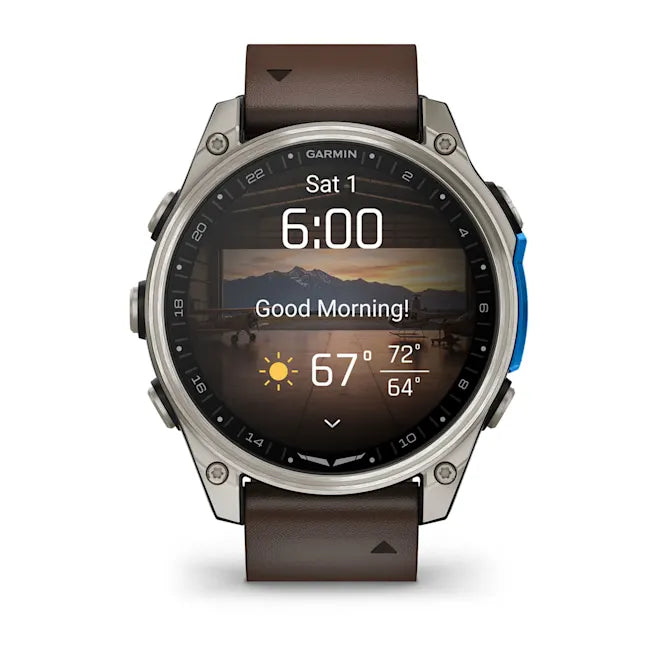 Garmin D2 Mach 2 – 47mm Aviator Smartwatch - Titanium with Leather Band