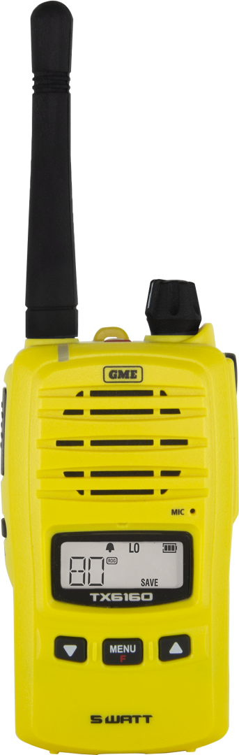 GME TX6160YTP 5 Watt IP67 UHF CB Handheld Radio Twin Pack - Yellow Radios by GME | Downunder Pilot Shop