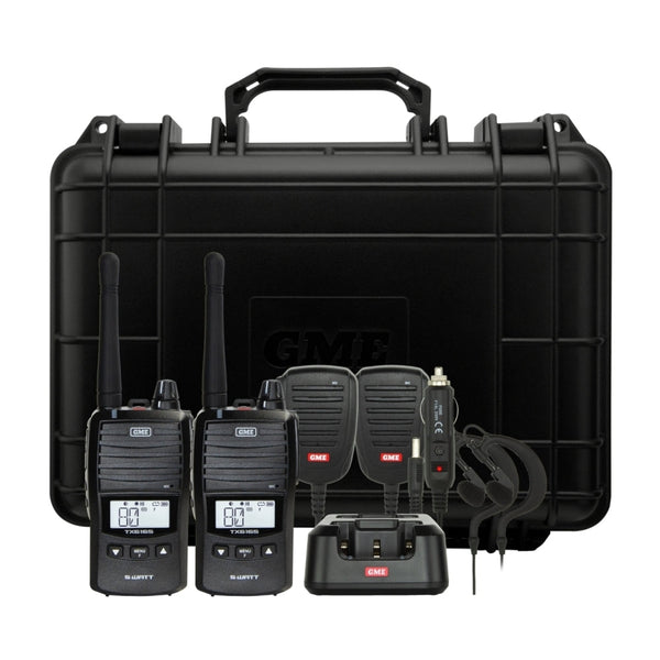 GME TX6165TP 5 Watt IP67 UHF CB Handheld Radio Twin Pack - Black Radios by GME | Downunder Pilot Shop